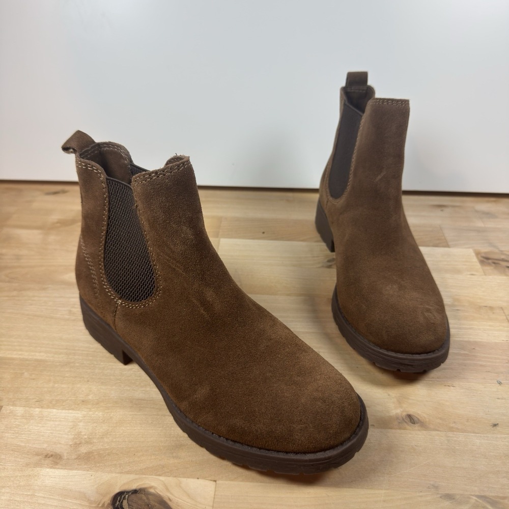Bjorndal Brenna Chelsea Boots Womens Size 7.5 Brown Suede Booties Pull On Shoes